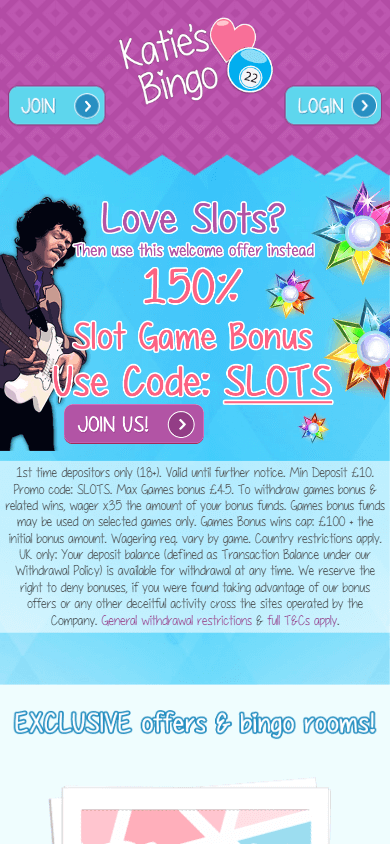 Katie's Bingo Casino Mobile screenshot